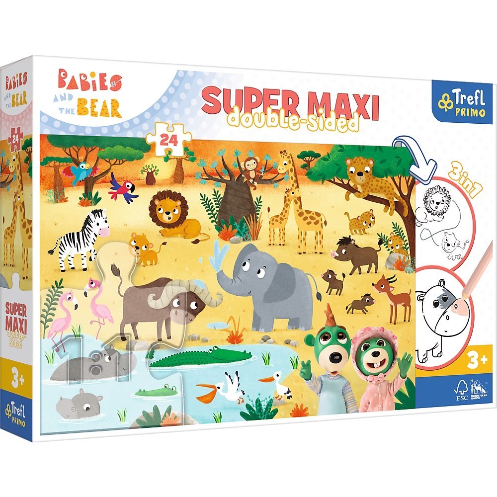 PUZZLE 24 pcs. BÉBÉS SUPER MAXI SUR SAFARI TREFL 41009 TREF TREFL